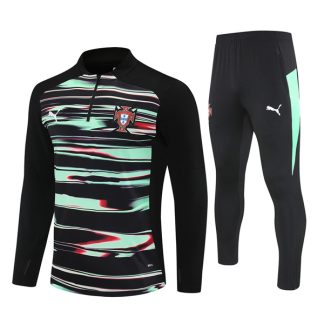 Portugal Black Green Training Suit Kit 25-26
