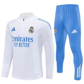 Real Madrid White Light Blue Training Suit Kit 25-26