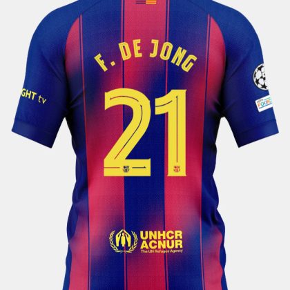 Barcelona Home F. DE JONG 21 Champions League Jersey 25-26