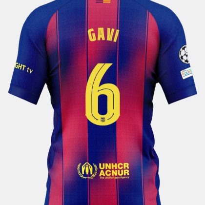 Barcelona Home GAVI 6 Champions League Jersey 25-26