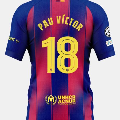 Barcelona Home PAU VÍCTOR 18 Champions League Jersey 25-26