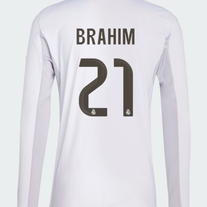 Real Madrid Home Brahim 21 Long Sleeve Jersey 25-26