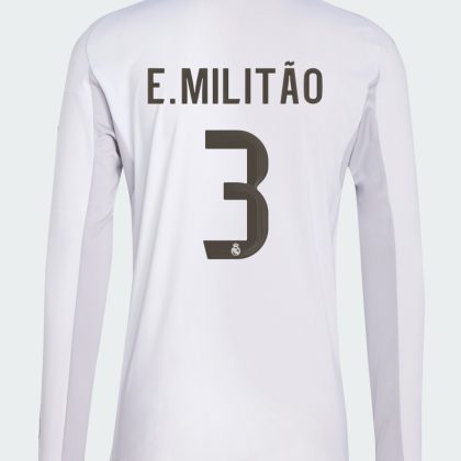 Real Madrid Home E. Militão 3 Long Sleeve Jersey 25-26