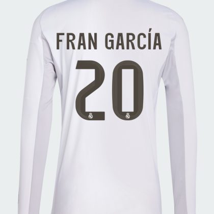 Real Madrid Home Fran García 20 Long Sleeve Jersey 25-26