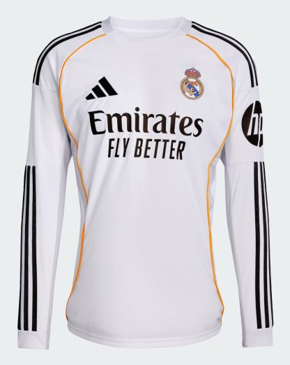 Real Madrid Home Valverde 8 Long Sleeve Jersey 25-26 - Image 2