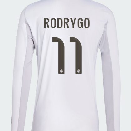 Real Madrid Home Rodrygo 11 Long Sleeve Jersey 25-26
