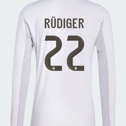 Real Madrid Home Rüdiger 22 Long Sleeve Jersey 25-26